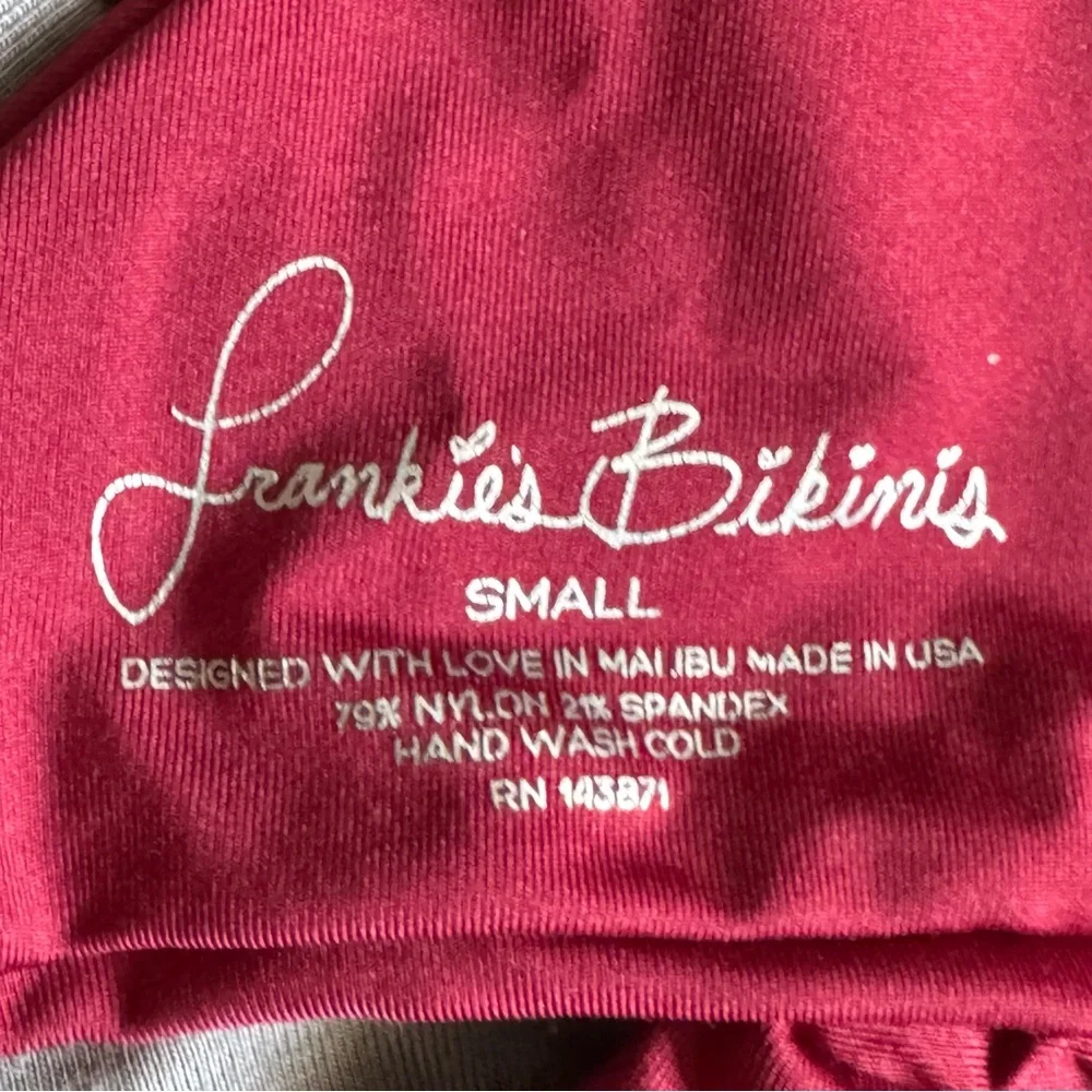 Frankies Bikinis Malibu Knotted Bikini Top Burgundy S